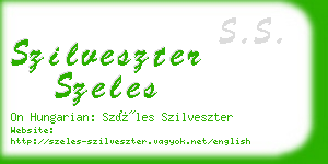 szilveszter szeles business card